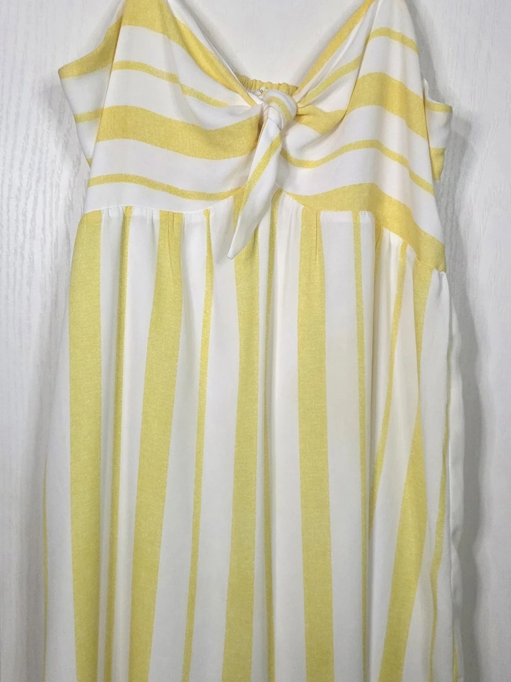 Maurices Summer Sundress - Yellow and White Striped Tie Front Size Medium